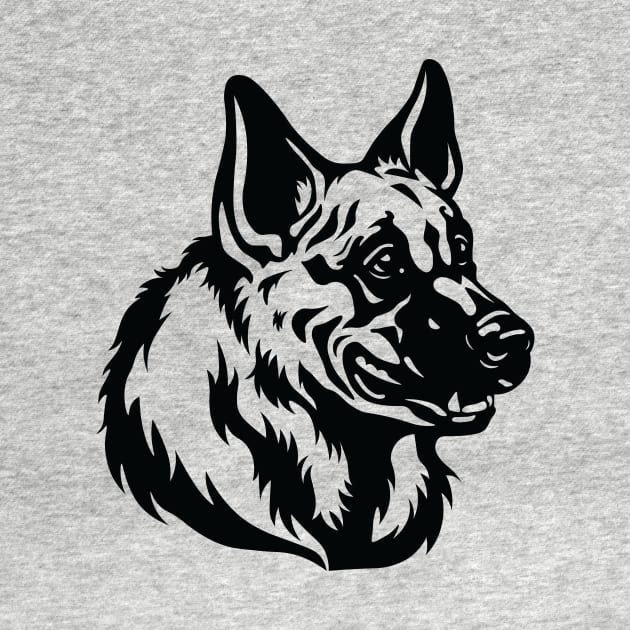 German Shepherd Outline by sportartbubble